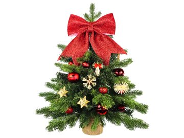 LAALU.cz Okrašeno umetno božično drevo STRAW DECORATION 60 cm z LED osvetlitvijo v cvetju