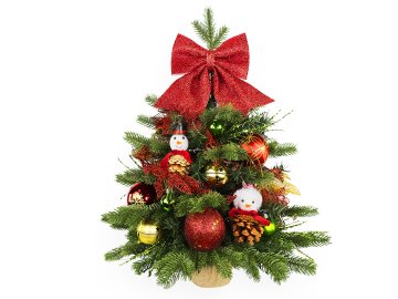 LAALU.cz Okrašeno umetno božično drevo SNOWBIRD II 60 cm z LED osvetlitvijo v cvetju
