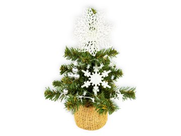 LAALU.cz Okrašeno umetno božično drevo s 13 okraski TINY 1 v lončku 25 cm