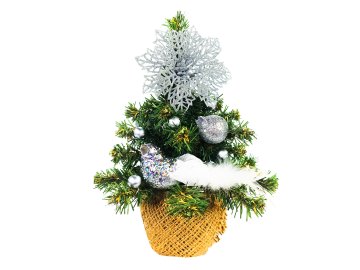 LAALU.cz Okrašeno umetno božično drevo s 16 okraski TINY 3 v lončku 25 cm