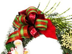 LAALU.cz Božični venec umetni okrašeni zeleni venec SANTA 45 cm za mizo in obešanje