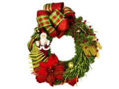 LAALU.cz Božični venec umetni okrašeni zeleni venec SANTA II 50 cm za mizo in obešanje