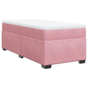 Vidaxl Box spring postelja z vzmetnico roza 90x200 cm žamet