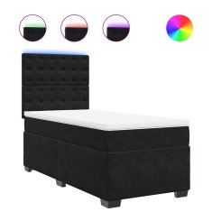Vidaxl Box spring postelja z vzmetnico črn 90x190 cm žamet