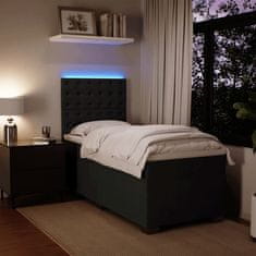Vidaxl Box spring postelja z vzmetnico črn 90x190 cm žamet