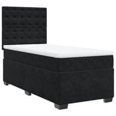 Vidaxl Box spring postelja z vzmetnico črn 90x190 cm žamet