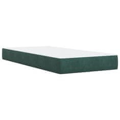 Vidaxl Box spring postelja z vzmetnico temno zelena 90x200 cm žamet