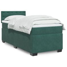Vidaxl Box spring postelja z vzmetnico temno zelena 90x200 cm žamet