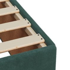 Vidaxl Box spring postelja z vzmetnico temno zelena 90x200 cm žamet