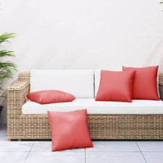 Vidaxl Blazine za kavč 4 kpsi rdeče 60x60 cm blago