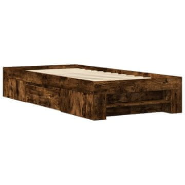 Vidaxl Posteljni okvir brez vzmetnice hrast 90x200 cm inženirski les