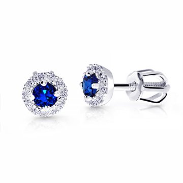 Cutie Jewellery Nežni uhani iz belega zlata z modrimi cirkoni Z9002-3100-30-60-X-2