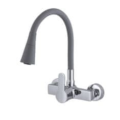 slomart stenska kuhinjska armatura pipa FLEX 3000 siva, krom