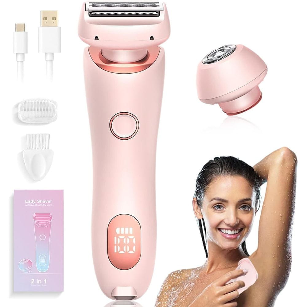 Netscroll Ženski brivnik za obraz, telo in bikini predel z mokrim in suhim britjem, Shavy