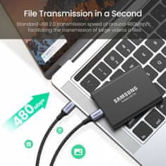 Ugreen US316 USB-C kabel 100W 2m, črn