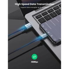 Ugreen US288 Kabel 2.0 USB-A v USB-C nikelj/alu 0,25m