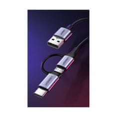 Ugreen  US177 kabel USB-A v microUSB+USB-C, 1m