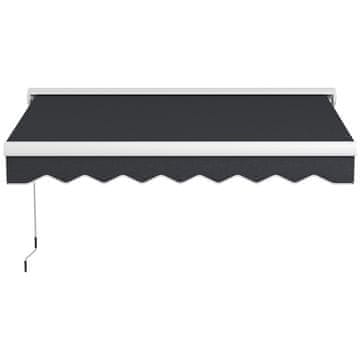 OUTSUNNY Zložljiva Ročna Tenda 2,5X2M Električna Tenda Z Ročno Ročico In Daljinskim Upravljalnikom, Stenska Streha, Aluminij, Siva