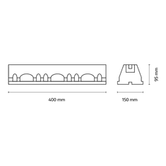 Tecnogas Talna konzola za klimo Brooklyn Base 400 x 150 x 95 mm