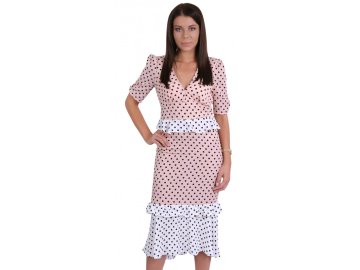 sarcia.eu Roza in bela midi obleka z grahi FOREVER UNIQUE