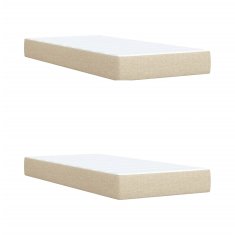 Vidaxl Box spring postelja z vzmetnico krem 200x200 cm blago
