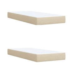Vidaxl Box spring postelja z vzmetnico krem 200x200 cm blago