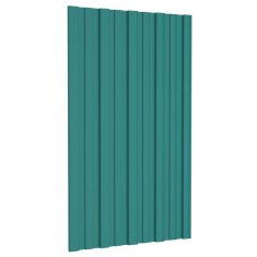 Vidaxl Strešni paneli 36 kosov pocinkano jeklo zeleni 80x45 cm