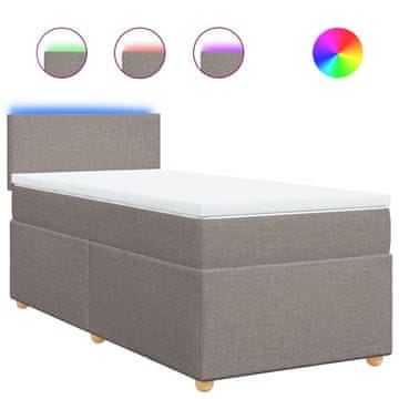 Vidaxl Box spring postelja z vzmetnico taupe 100x200 cm blago