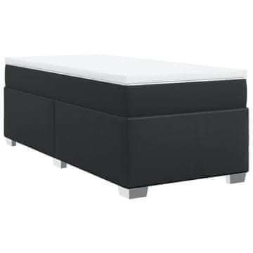 Vidaxl Box spring postelja z vzmetnico črn 100x200 cm umetno usnje
