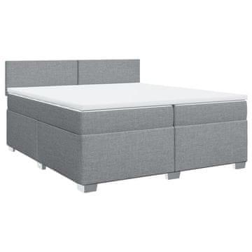 Vidaxl Box spring postelja z vzmetnico svetlo siva 200x200 cm blago