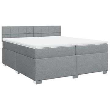 Vidaxl Box spring postelja z vzmetnico svetlo siva 200x200 cm blago