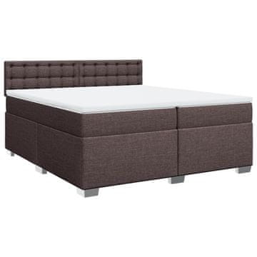 Vidaxl Box spring postelja z vzmetnico temno rjav 200x200 cm blago