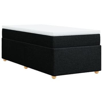 Vidaxl Box spring postelja z vzmetnico črna 80x200 cm blago