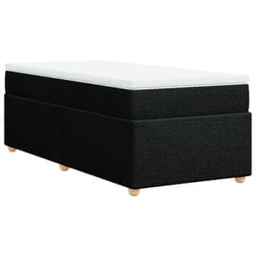 Vidaxl Box spring postelja z vzmetnico črn 90x190 cm blago