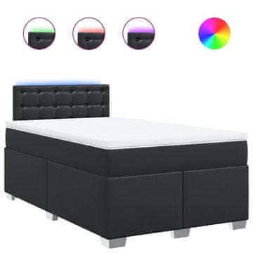 Vidaxl Box spring postelja z vzmetnico črna 120x200 cm umetno usnje