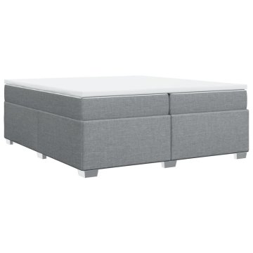 Vidaxl Box spring postelja z vzmetnico svetlo siva 200x200 cm blago