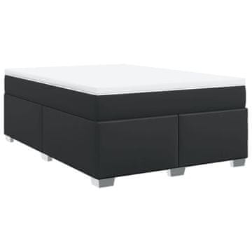 Vidaxl Box spring postelja z vzmetnico črn 140x200 cm umetno usnje