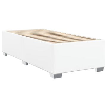 Vidaxl Posteljni okvir bel 90x200 cm blago