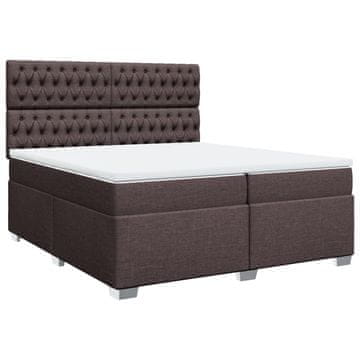 Vidaxl Box spring postelja z vzmetnico temno rjav 200x200 cm blago