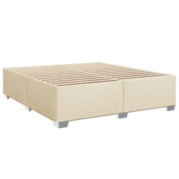 Vidaxl Posteljni okvir brez vzmetnice krem 200x200 cm blago