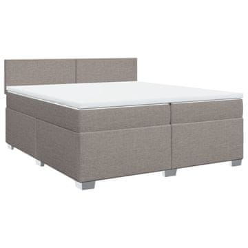 Vidaxl Box spring postelja z vzmetnico taupe 200x200 cm blago