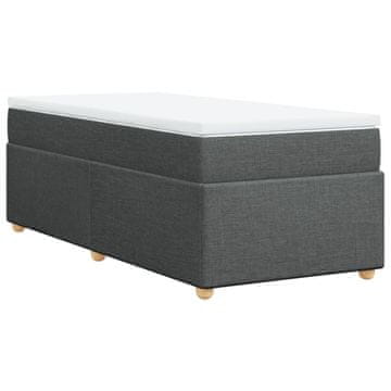 Vidaxl Box spring postelja z vzmetnico temno siva 80x200 cm blago