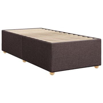 Vidaxl Posteljni okvir brez vzmetnice temno rjav 90x200 cm blago