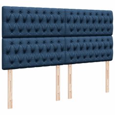 Vidaxl Box spring postelja z vzmetnico modra 180x200 cm blago