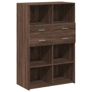 Vidaxl Visoka omara rjavi hrast 80x42,5x124 cm inženirski les