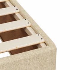 Vidaxl Box spring postelja z vzmetnico krem 90x190 cm blago