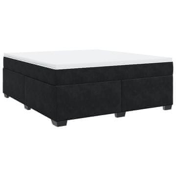 Vidaxl Box spring postelja z vzmetnico črna 180x200 cm žamet