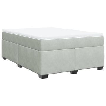 Vidaxl Box spring postelja z vzmetnico svetlo siva 140x200 cm žamet
