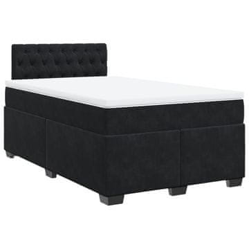 Vidaxl Box spring postelja z vzmetnico črna 120x190 cm žamet