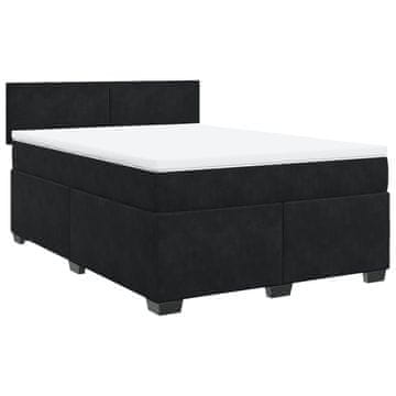 Vidaxl Box spring postelja z vzmetnico črna 160x200 cm žamet